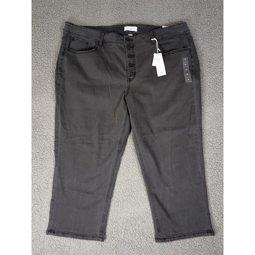 NWT Lane Bryant Women High-Rise Essential Stretch Straight Crop Jeans 26 Black